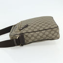 GUCCI GG Supreme Schoudertas PVC Leer Beige Goud 201448 Auth 177612A-3
