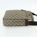 GUCCI GG Supreme Schoudertas PVC Leer Beige Goud 201448 Auth 177612A-4