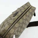 GUCCI GG Supreme Schoudertas PVC Leer Beige Goud 201448 Auth 177612A-6