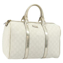 GUCCI GG Supreme Boston Bag PVC White Gold 193603 Auth 177613A-1