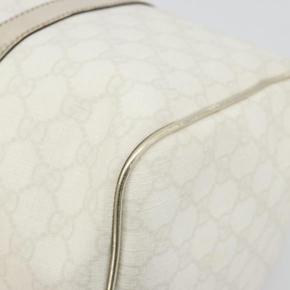 GUCCI GG Supreme Boston Bag PVC White Gold 193603 Auth 177613A