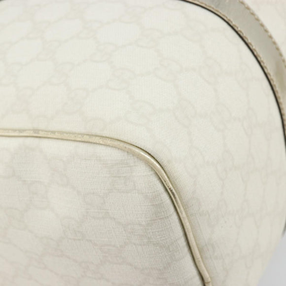 GUCCI GG Supreme Boston Bag PVC White Gold 193603 Auth 177613A