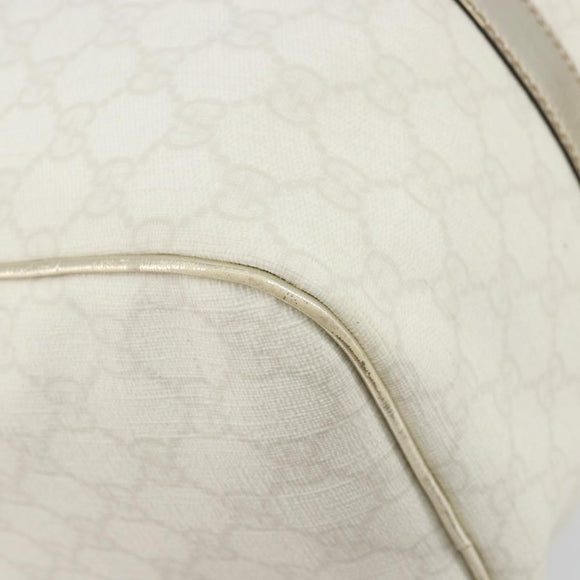 GUCCI GG Supreme Boston Bag PVC White Gold 193603 Auth 177613A