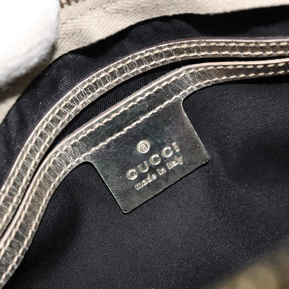 GUCCI GG Supreme Boston Bag PVC White Gold 193603 Auth 177613A