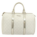 GUCCI GG Supreme Boston Bag PVC White Gold 193603 Auth 177613A-13