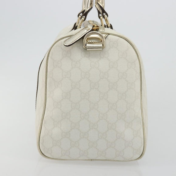 GUCCI GG Supreme Boston Bag PVC White Gold 193603 Auth 177613A