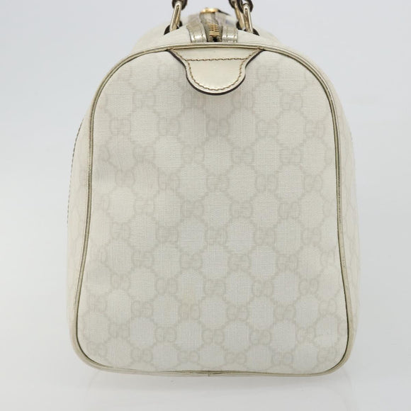 GUCCI GG Supreme Boston Bag PVC White Gold 193603 Auth 177613A