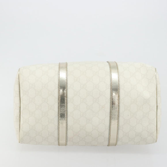GUCCI GG Supreme Boston Bag PVC White Gold 193603 Auth 177613A