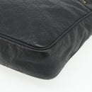 GUCCI GG Canvas Guccissima Shoulder Bag Leather Black Gold 201448 Auth 177614-9