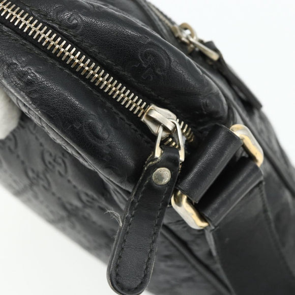 GUCCI GG Canvas Guccissima Shoulder Bag Leather Black Gold 201448 Auth 177614
