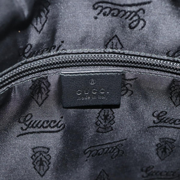 GUCCI GG Canvas Guccissima Shoulder Bag Leather Black Gold 201448 Auth 177614