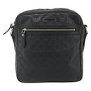 GUCCI GG Canvas Guccissima Shoulder Bag Leather Black Gold 201448 Auth 177614-13