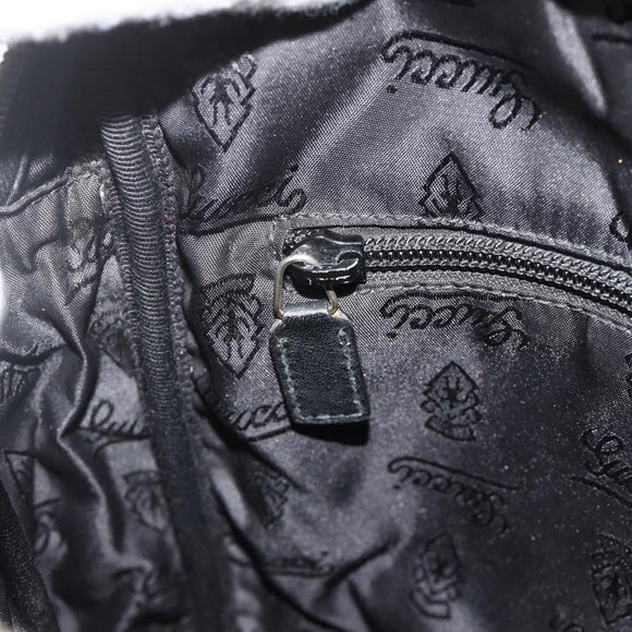 GUCCI GG Canvas Guccissima Shoulder Bag Leather Black Gold 201448 Auth 177614