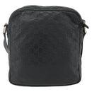 GUCCI GG Canvas Guccissima Shoulder Bag Leather Black Gold 201448 Auth 177614-2
