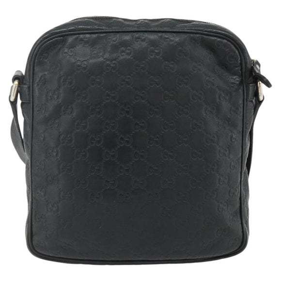 GUCCI GG Canvas Guccissima Shoulder Bag Leather Black Gold 201448 Auth 177614