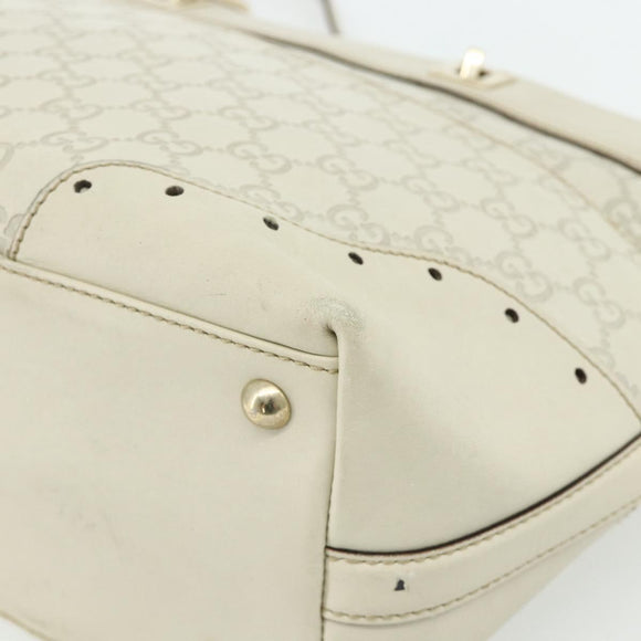 GUCCI GG Canvas Guccissima Tote Bag Leather Ivory Gold 145993 Auth 177615