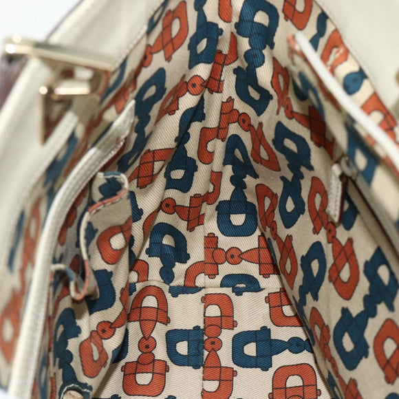 GUCCI GG Canvas Guccissima Tote Bag Leather Ivory Gold 145993 Auth 177615