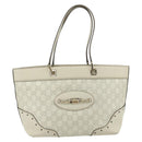 GUCCI GG Canvas Guccissima Tote Bag Leather Ivory Gold 145993 Auth 177615-2