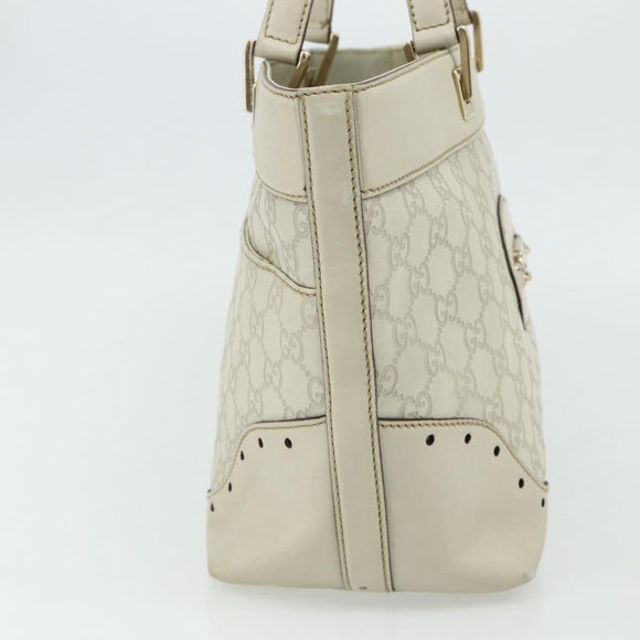 GUCCI GG Canvas Guccissima Tote Bag Leather Ivory Gold 145993 Auth 177615