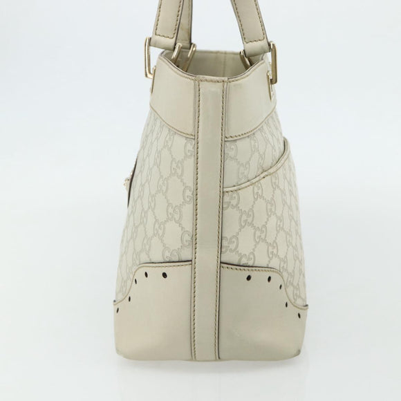 GUCCI GG Canvas Guccissima Tote Bag Leather Ivory Gold 145993 Auth 177615