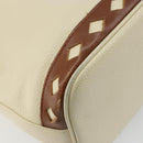 SAINT LAURENT Shoulder Bag Leather Ivory Gold Auth 177619A-13