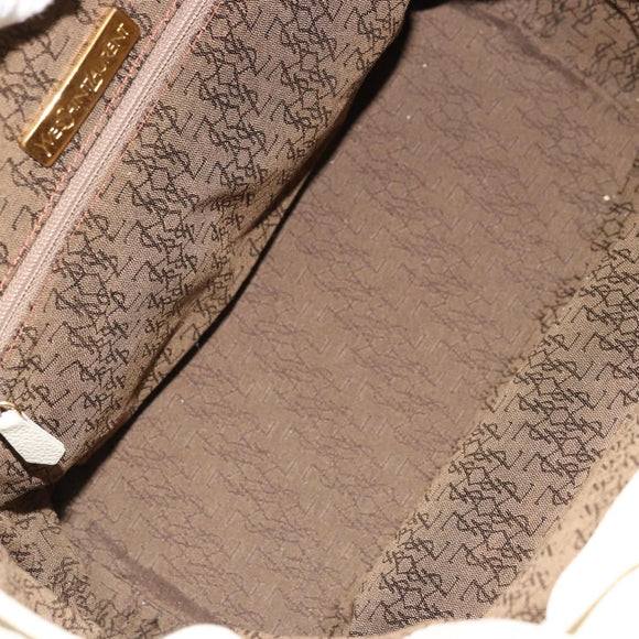 SAINT LAURENT Shoulder Bag Leather Ivory Gold Auth 177619A
