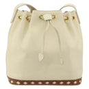 SAINT LAURENT Shoulder Bag Leather Ivory Gold Auth 177619A-2