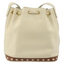 SAINT LAURENT Shoulder Bag Leather Ivory Gold Auth 177619A-3