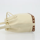 SAINT LAURENT Shoulder Bag Leather Ivory Gold Auth 177619A-5