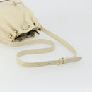 SAINT LAURENT Shoulder Bag Leather Ivory Gold Auth 177619A-7