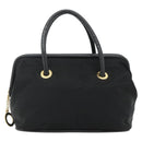 CELINE Circle Hand Bag Nylon Black Gold Auth 177620-13
