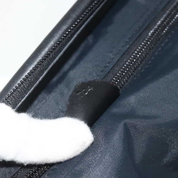 CELINE Circle Hand Bag Nylon Black Gold Auth 177620