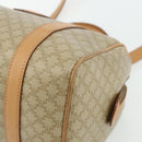 CELINE Macadam Canvas Boston Bag PVC 2-weg Beige Goud Auth 177621A-10