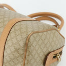 CELINE Macadam Canvas Boston Bag PVC 2-weg Beige Goud Auth 177621A-16