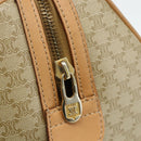 CELINE Macadam Canvas Boston Bag PVC 2-weg Beige Goud Auth 177621A-18