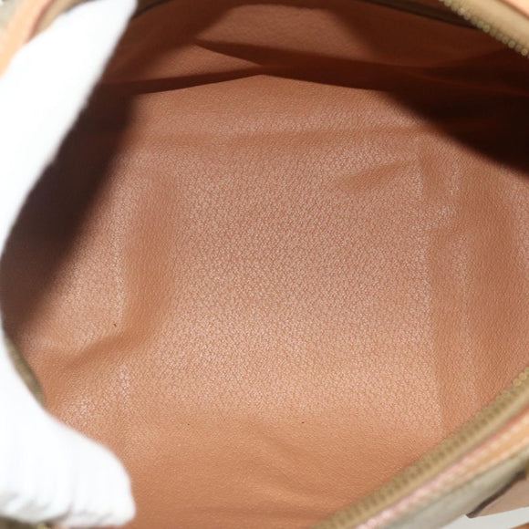 CELINE Macadam Canvas Boston Bag PVC 2-weg Beige Goud Auth 177621A