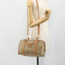 CELINE Macadam Canvas Boston Bag PVC 2-weg Beige Goud Auth 177621A-23