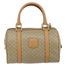 CELINE Macadam Canvas Boston Bag PVC 2-weg Beige Goud Auth 177621A-13