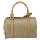 CELINE Macadam Canvas Boston Bag PVC 2-weg Beige Goud Auth 177621A-2
