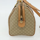 CELINE Macadam Canvas Boston Bag PVC 2-weg Beige Goud Auth 177621A-3