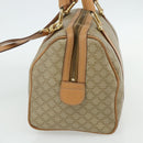 CELINE Macadam Canvas Boston Bag PVC 2-weg Beige Goud Auth 177621A-4