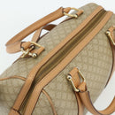 CELINE Macadam Canvas Boston Bag PVC 2-weg Beige Goud Auth 177621A-6