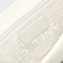 CHANEL Choco Bar Chain Shoulder Bag Lamb Skin White Silver CC Auth 177622-20