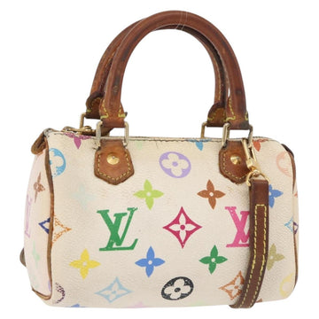 LOUIS VUITTON Monogram Multicolor Mini Speedy Hand Bag White M92645 Auth 177623