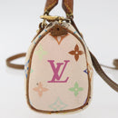 LOUIS VUITTON Monogram Multicolor Mini Speedy Hand Bag White M92645 Auth 177623-4
