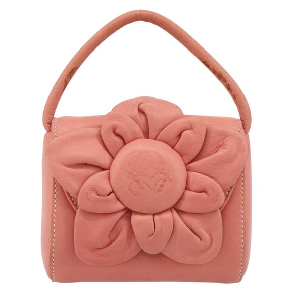 LOEWE Handtas Leer Roze Goud Auth 177624A