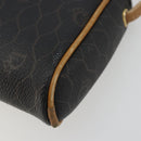Christian Dior Honeycomb Canvas Shoulder Bag PVC Black Gold Auth 177626-10