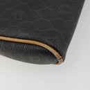 Christian Dior Honeycomb Canvas Shoulder Bag PVC Black Gold Auth 177626-13