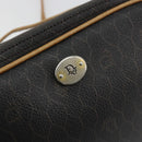 Christian Dior Honeycomb Canvas Shoulder Bag PVC Black Gold Auth 177626-14