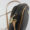 Christian Dior Honeycomb Canvas Shoulder Bag PVC Black Gold Auth 177626-15